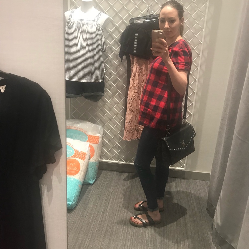 Liz Lange maternity for target buffalo plaid top